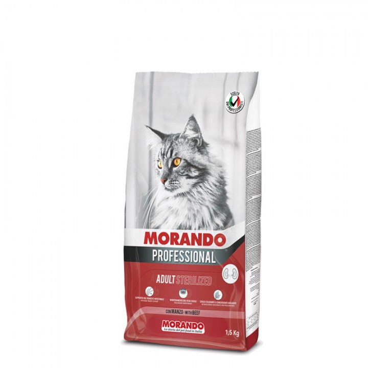 Сухой корм Morando Professional Adult Sterilized  с говядиной для стерилизованных котов 1,5 кг (8007520098137)