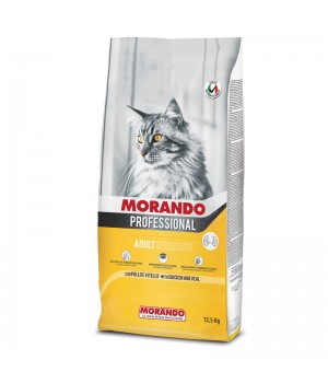 MORANDO PROFESSIONAL STERILIZED Повноцінний сухий корм для стерилізованих  котів з куркою та телятиною, 12,5кг (8007520099264)