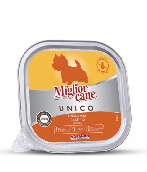 MИGLIORCANE UNICO ADULT MINI паштет с индейкой, 150г (8007520024402)