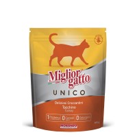 MIGLIORGATTO UNICO ADULT сухий корм з індичкою, 400г (8007520024600)