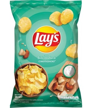 Чіпси картопляні Lay's зі смаком білих грибів зі сметаною 120 г (4823063125475)