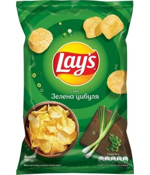 Чіпси картопляні Lay's зі смаком зеленої цибулі 120 г (4823063125499)