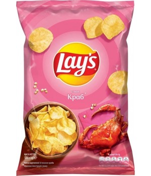 Чіпси картопляні Lay's зі смаком краба 120 г (4823063125314)