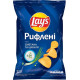 Чипсы картофельные Lay's рифленые со вкусом сметаны и лука 120 г (4823063125512)