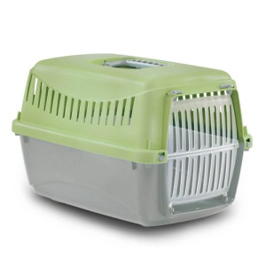 Переноска Bergamo Gipsy XS small Light Green, пластиковая дверца, 39х26х25 см