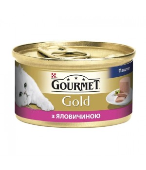 Консервований корм Gourmet Gold для котів з яловичиною 85 г (7613034190314)