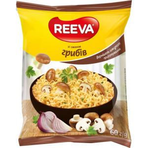 Вермишель быстрого приготовления Reeva со вкусом грибов 60 г (4820179256819)