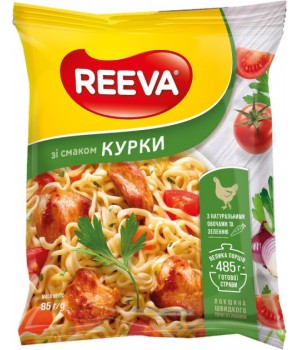 Лапша яичная быстрого приготовления Reeva со вкусом курицы 85 г (4820179257076)