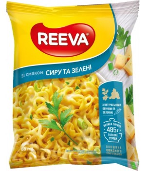 Лапша яичная быстрого приготовления Reeva со вкусом сыра и зелени 85 г (4820179257106)