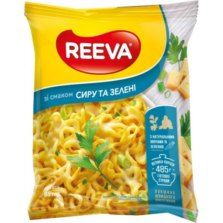 Локшина яєчна швидкого приготування Reeva зі смаком сиру та зелені 85 г (4820179257106)