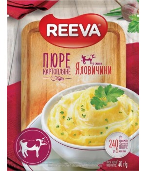 Пюре картофельное Reeva со вкусом говядины (пакет) 40 г (4820179257854)