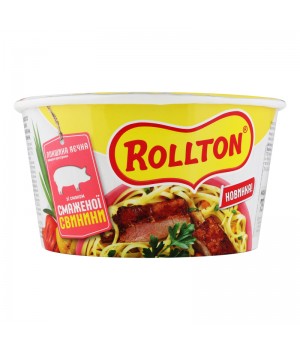 Лапша быстрого приготовления Rollton яичная со вкусом жареной свинины 75 г (4820179256369)