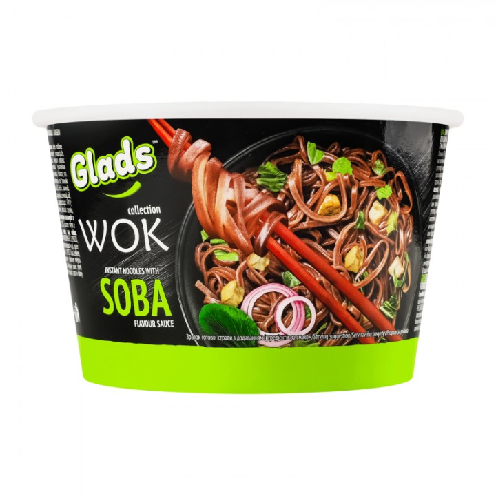 Локшина швидкого приготування GLADS З СОУСОМ SOBA WOK 95 г (4820179259193)