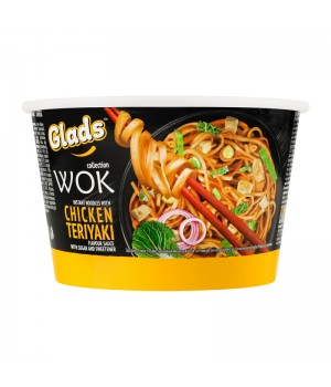 Локшина швидкого приготування GLADS З СОУСОМ CHICKEN TERIYAKI WOK 95 г (4820179259179)