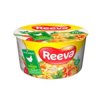 Лапша яичная быстрого приготовления Reeva по-домашнему с курицей (чашка) 75 г (4820179257038)