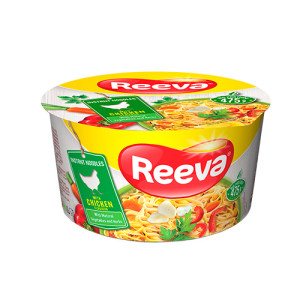 Лапша яичная быстрого приготовления Reeva по-домашнему с курицей (чашка) 75 г (4820179257038)
