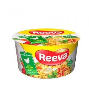 Лапша яичная быстрого приготовления Reeva по-домашнему с курицей (чашка) 75 г (4820179257038)