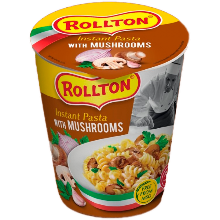 Изделия макаронные быстрого приготовления Rollton Instant Pasta С грибами стакан 70г (4820179255041)