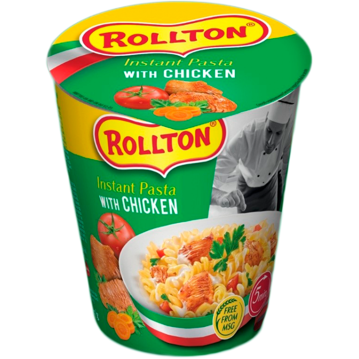 Изделия макаронные быстрого приготовления Rollton Instant Pasta С курицей стакан 70г (4820179255737)