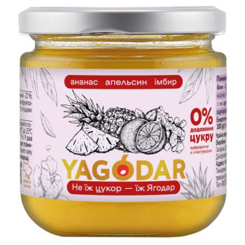 Ананасовый джем без сахара с апельсином и имбирем YAGODAR 210 г