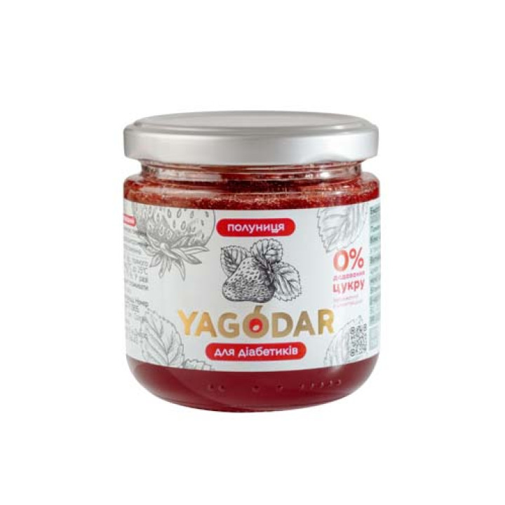 Клубничный джем для диабетиков без сахара YAGODAR 210 г 