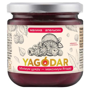 Малиновый джем с апельсином с низким содержанием сахара YAGODAR 210 г