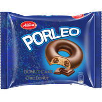 Тістечко Донат Aldiva Porleo з шоколадною начинкою у шоколадній глазурі 60г (8681270487412)