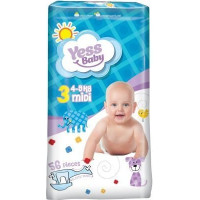 Подгузники Yess Baby Jumbo Midi 4-9 кг 56шт.