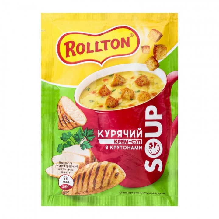  Суп Курячий Rollton з крутонами 17г  (4820179254365)