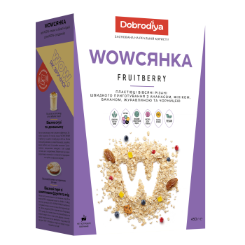 WOWСЯНКА FRUITBERRY хлопья овсяные резаные Добродия 450 г (4820182202858)