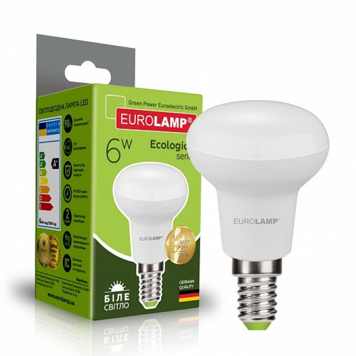 Светодиодная лампа EUROLAMP LED R50 6W E14 4000K 220V (LED-R50-06144(P))