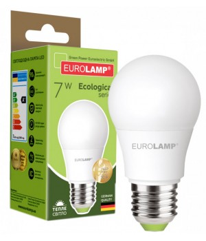 Світлодіодна лампа EUROLAMP А50 7W E27 3000K (LED-A50-07273(P))