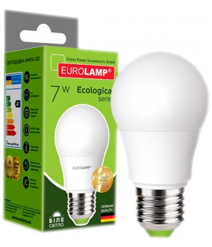 Світлодіодна лампа EUROLAMP А50 7W E27 4000K (LED-A50-07274(P)) 