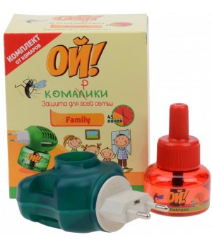 Комплект от комаров Ой! Комарики Family электрофумигатор + жидкость от комаров 30мл (4820212940156) 