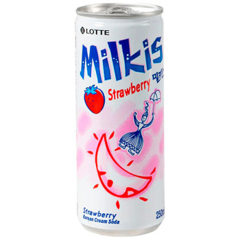 Напиток газированный Lotte Milkis Клубника, 250 мл (8801056791018)