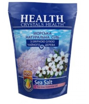 Сіль морська "Crystals Health" натуральна для ванн Чайне дерево 500 г (4820106490231)