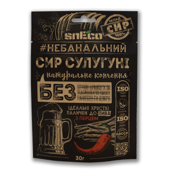 Сыр хрустящий сушеный snEco Сулугуни с перцем 30 г (4823095809954)