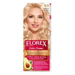 Стойкая крем-краска для волос Florex Super Белокурый 9.9, 1 шт (4823001603027)