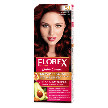 Стійка крем-фарба для волосся Florex Super Махагон 5.1, 1 шт (4823001601412)