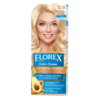 Стойкая крем-краска для волос Florex Super Ультра-блонд 12.0, 1 шт (4823001602020)