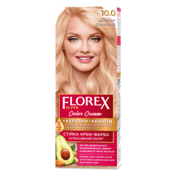 Стійка крем-фарба для волосся Florex Super Шампань 10.0, 1 шт (4823001602365)