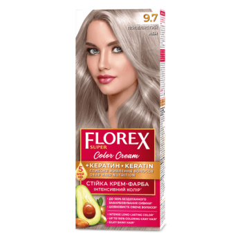 Стойкая крем-краска для волос Florex Super Пепельный 9.7, 1 шт (4823001603348)