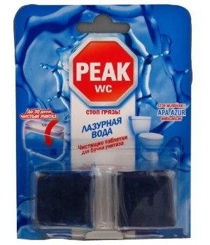 Чистячий засіб Peak WC blue таблетки для зливного бака унітазу  50 г x 2 (5948543000529)