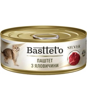 Паштет Basttet`o Silver консервированный для котов из говядины 85 г (4820185492539)