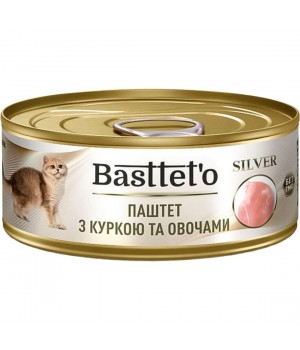 Паштет Basttet`o Silver консервированный для котов с курицей и овощами 85 г (4820185493208)