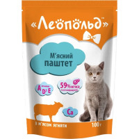 Влажный корм для кошек Леопольд Мясной рацион из ягненка 100г (4820185491457)