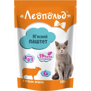 Влажный корм для кошек Леопольд Мясной рацион из ягненка 100г (4820185491457)
