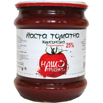 Томатная паста Наш Продукт і К 25% "Херсонская " стерилизованная 480 г (4820104280018)