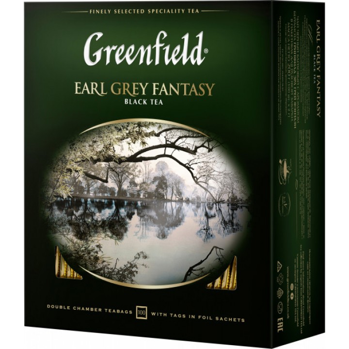 Чай чорний Greenfield Earl Grey Fantasy з бергамотом 100х2 г