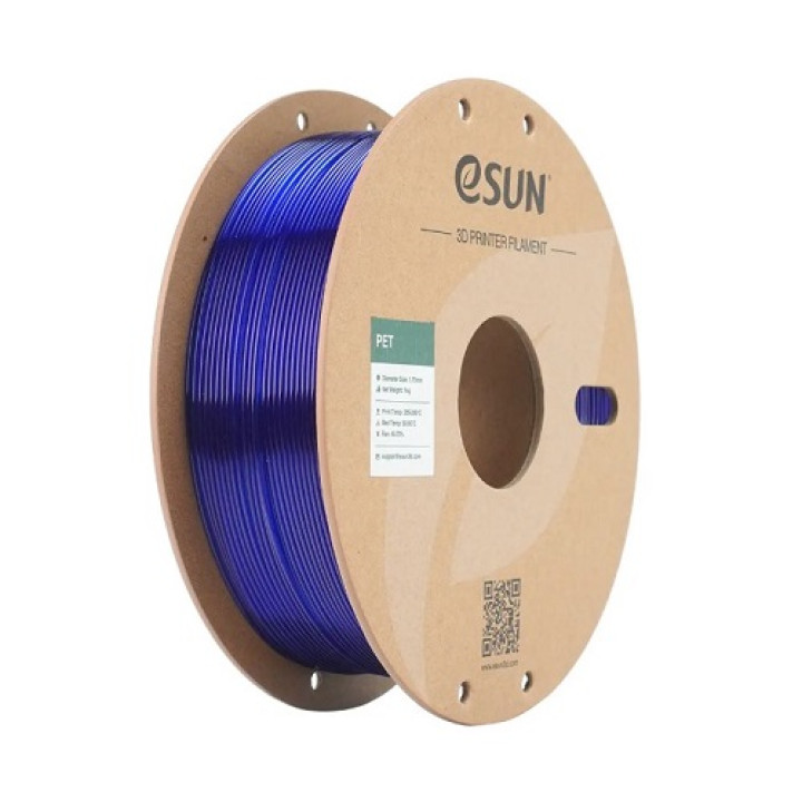 Філамент eSun PET, синій (transparent blue), 1 кг